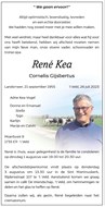 Overlijdensadvertentie Rene Kea